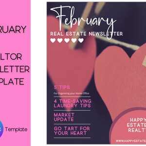 Real Estate February Newsletter, Real Estate Marketing, Realtor Newsletter, Realtor Email Marketing, Canva Template