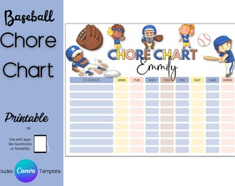 Paquete de tabla de tareas editable imprimible, Tabla de tareas para niños, Tabla de tareas para niños, Tareas domésticas, Tabla de recompensas para niños, Lista de tareas, Tabla para niños