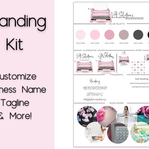 Branding Package, Brand Kit, Branding Kit, Feminine Logo, Virtual Assistant Logo