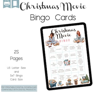 Printable Christmas Movie Bingo Game - Perfect for Holiday Parties!