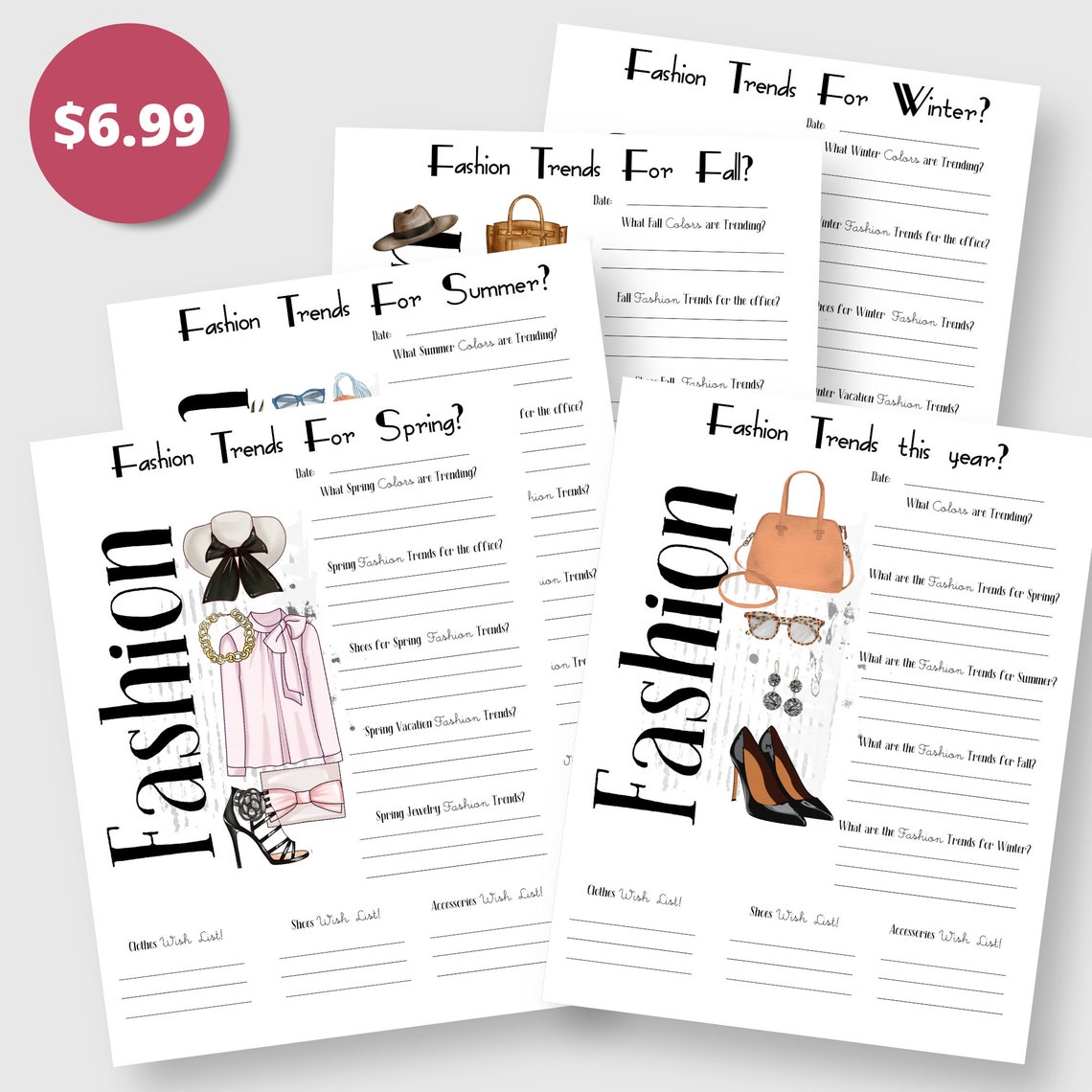 Printable Wardrobe Planner, Outfit Planner - Etsy