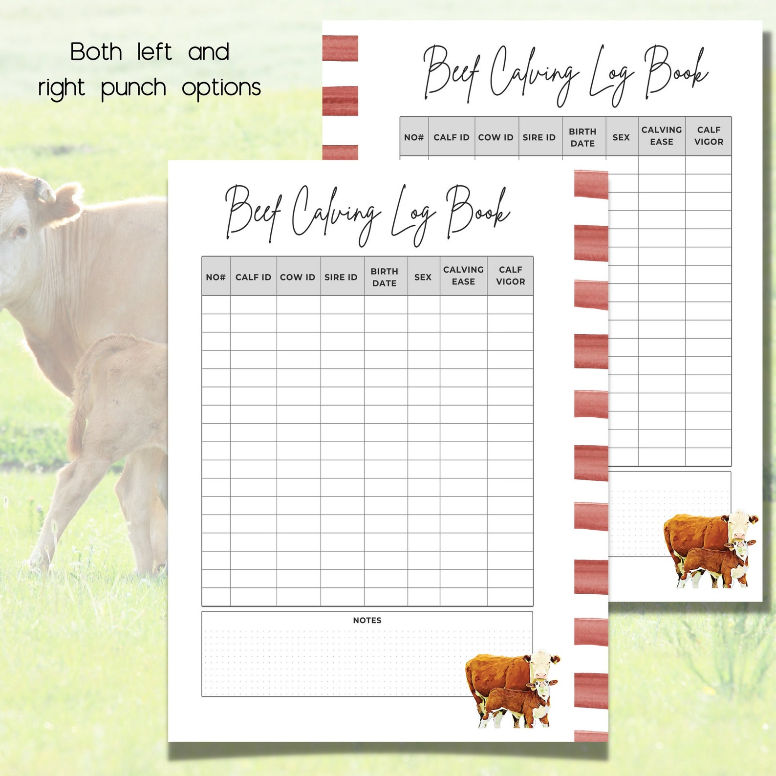 Beef Calving Logbook Cow Calf Record Book Cattle Record Etsy