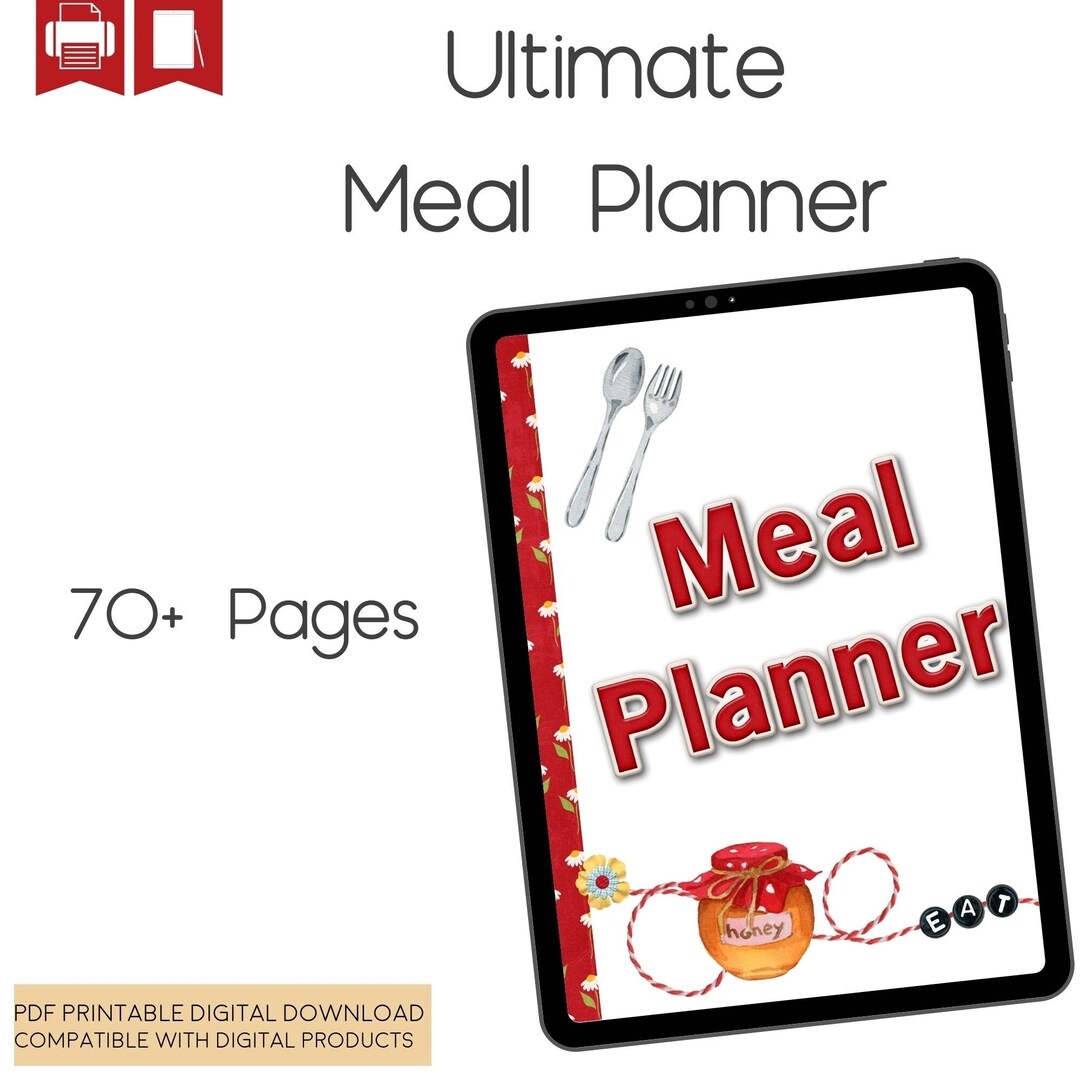 Meal Planner Printable Planner Insert Happy Planner Insert Etsy