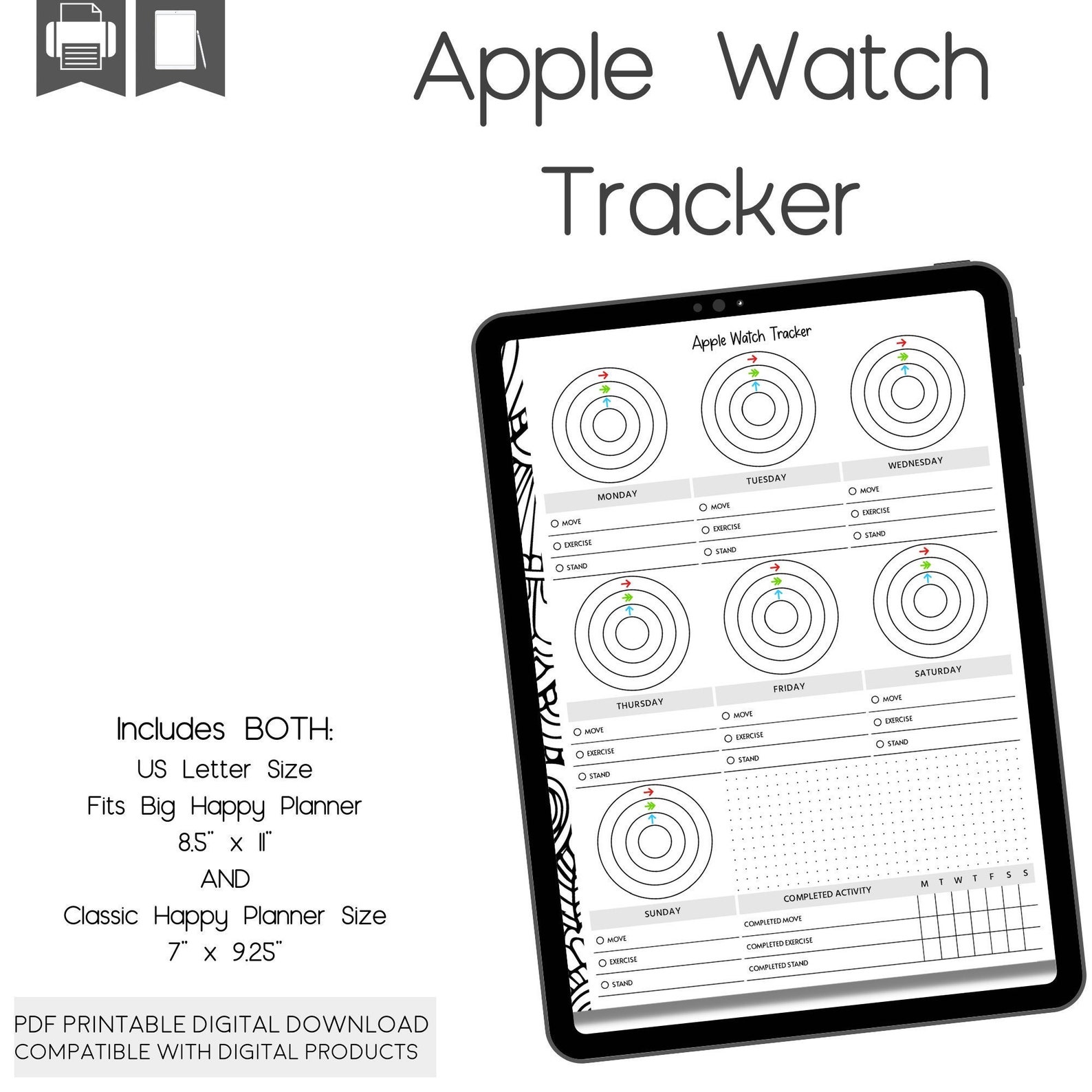 Apple Watch Fitness Tracker Workout Tracker Goal Tracker Etsy