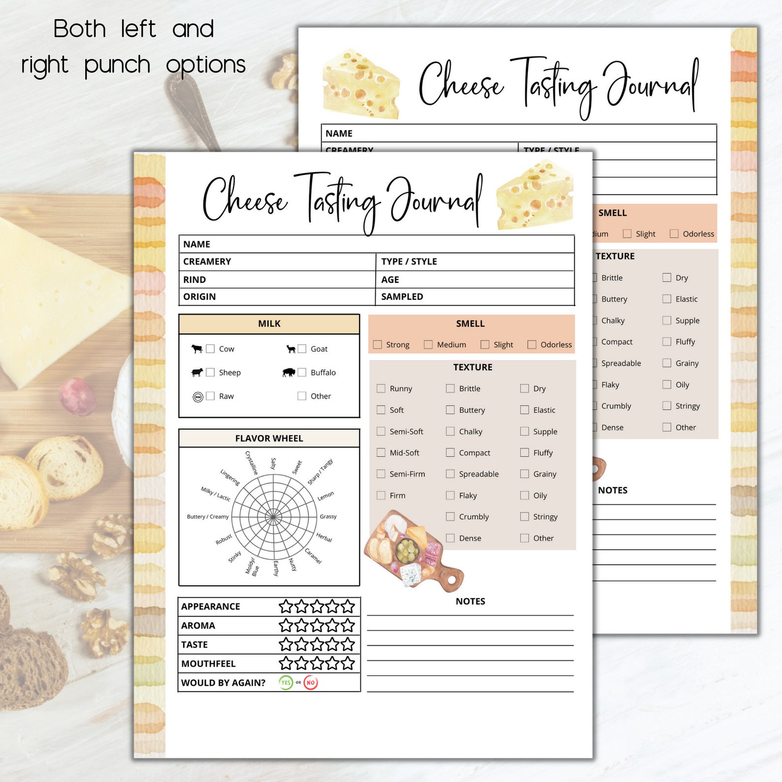 Cheese Tasting Notes Journal Printable Etsy