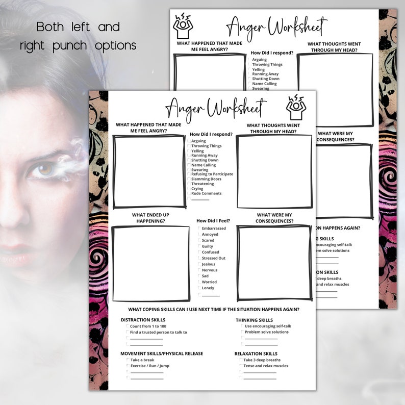 Anger Management and Coping Skills Worksheet | Printable PDF - Etsy