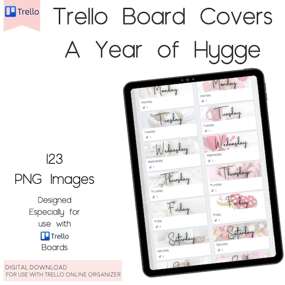 Trello Planner Cover Cards, Trello Week Planner Cover Cards