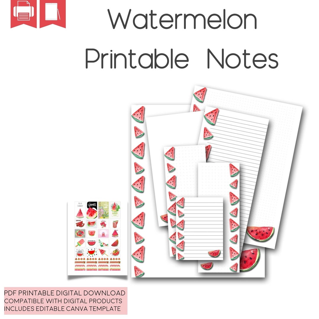 Printable Planner Note Pages, Happy Planner Inserts. Instant Download Page Kit With Stickers ...