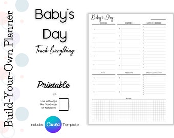Printable Baby Tracker, Log for Parents, Nanny, Daycare, Babysitter, Digital Download