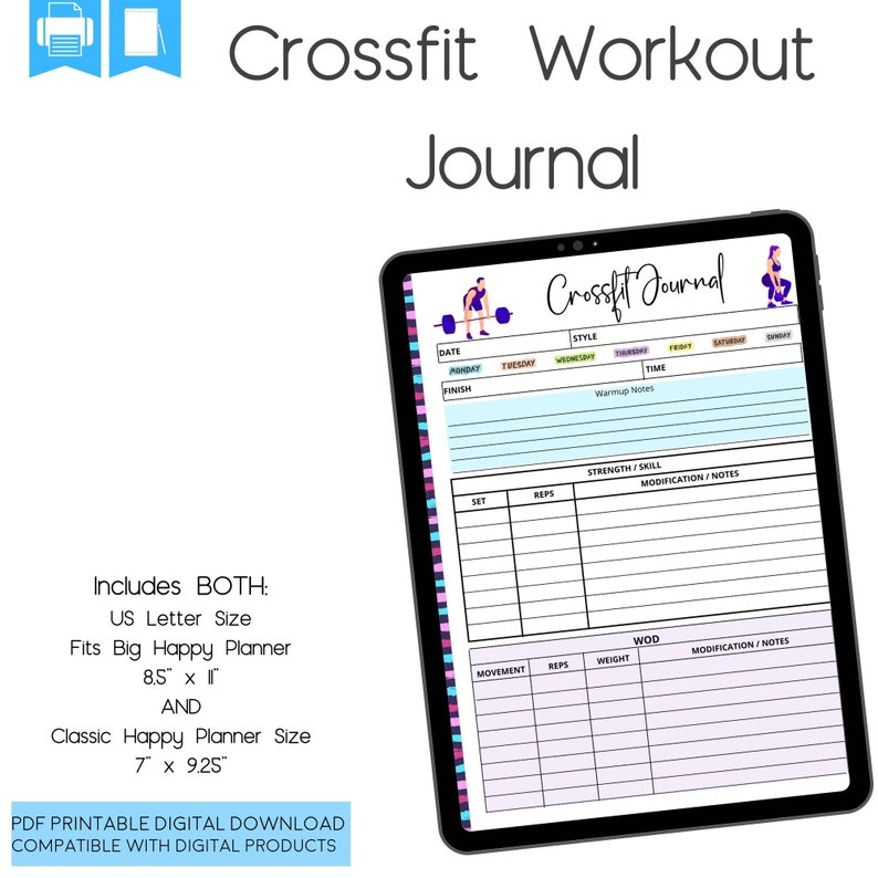 Crossfit Workout Journal, Weightlifting Journal, Fitness Journal ...