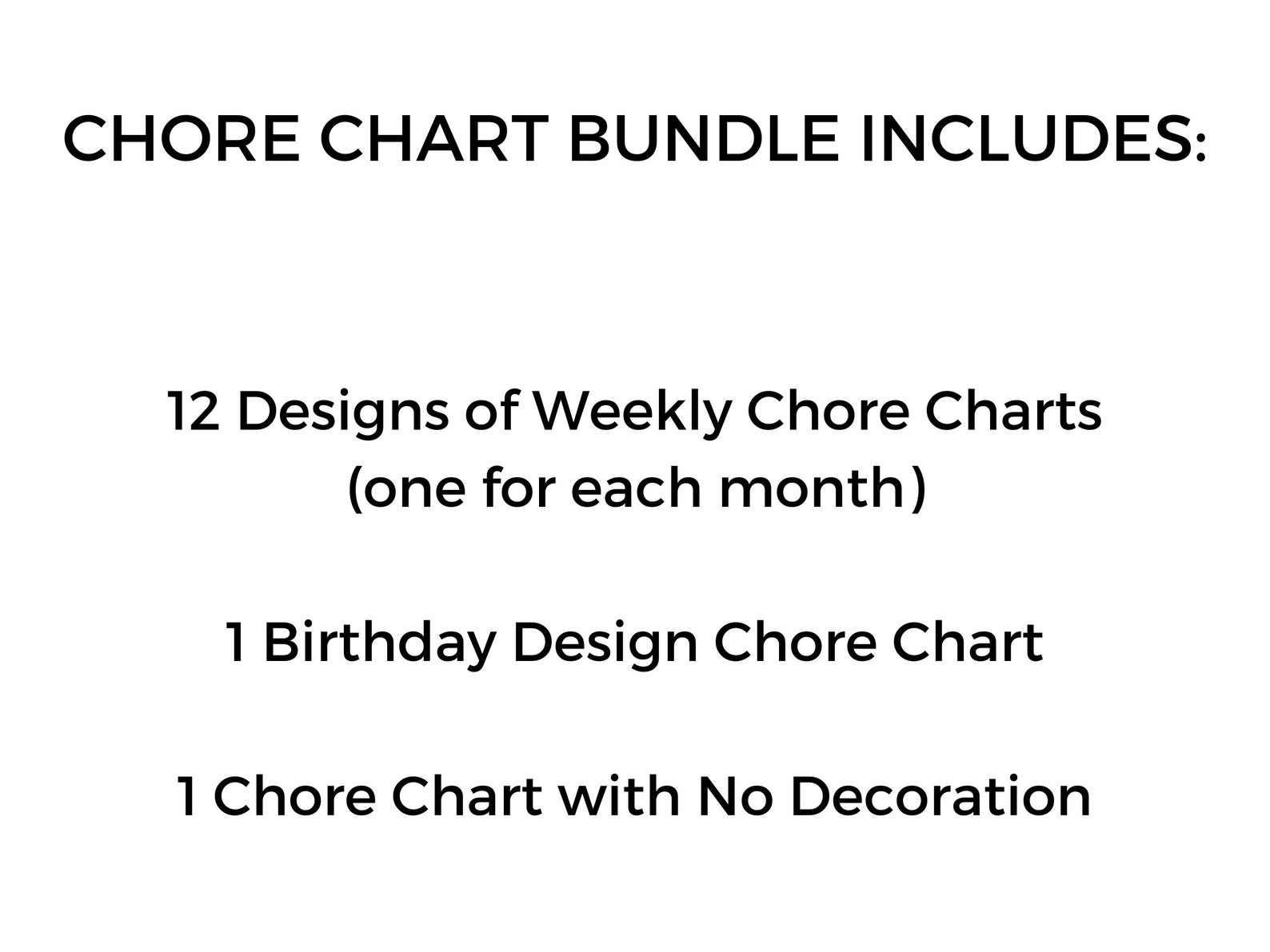 Printable Editable Chore Chart Bundle, Kids Chore Chart, Chore Chart