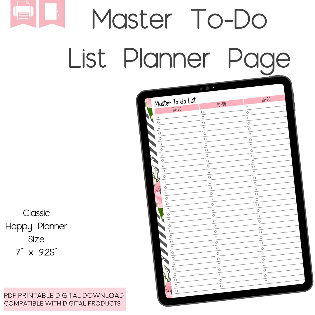 Master To-do List To-do List Printable Minimal to Do List - Etsy