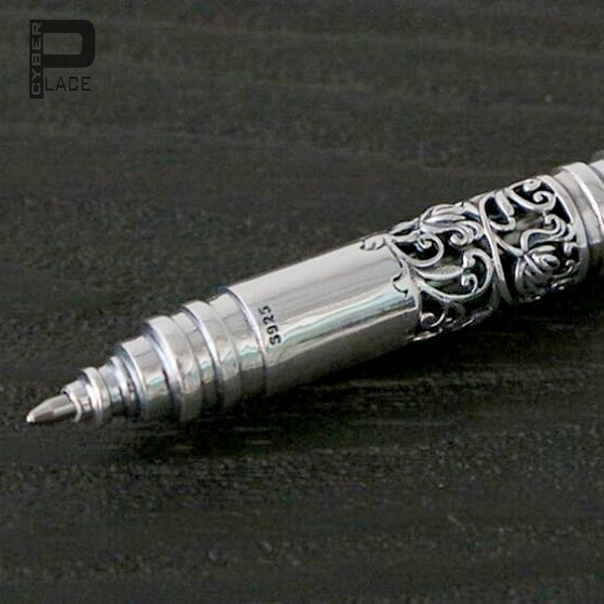 Handmade Sterling Silver Engraved Pen - Sterling Pen made by Samuel B