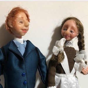 First love Puppet composition made of polymer clay. Author&#39;s interior doll. Executed in one instance. The height is about 30 cm.