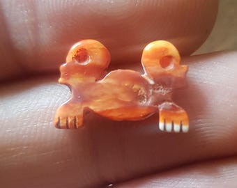 Beautiful Pre-Columbian Spondylus Bead, Chimú Culture, Double-sided Bird, Ancient Peru