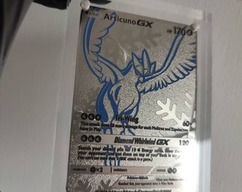 Articuno Silver Shiny Pokémon Card in A Magnetic Freestanding 