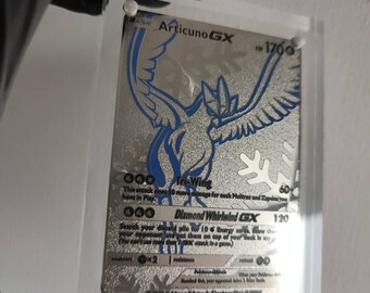 Articuno Silver Shiny Pokémon Card in A Magnetic Freestanding 