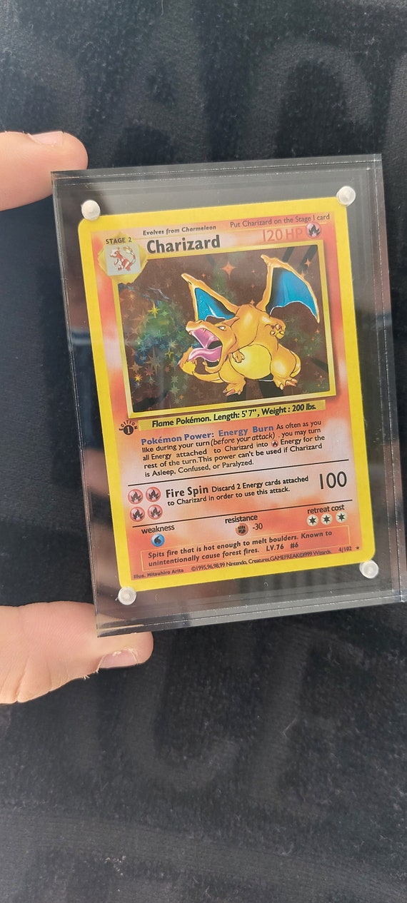 Charizard! Replica Version of the Original Pokmon Card in A Magnetic  Freestanding Frame - Etsy