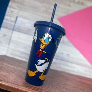 Disney Character Inspired Personalized Venti Reusable Cold Cup Donald Duck Design | Disney Donald Cup | Disney Cup