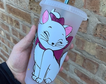 Vaso Starbucks de Marie Aristogatos: Vaso reutilizable con filtro de aire frío