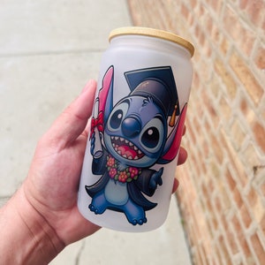 Stitch Graduation Libbey Glass Cup: Class of 2024 (Lid & Straw Included)