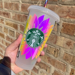 Butterfly Starbucks Venti Cold Cup: Rainbow Straw, Vinyl Decal