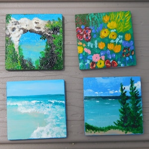 Hand Painted Nature Refrigerator Magnets, Michigan Themed Hand Painted Magnets, Nature Themed Painted Magnets