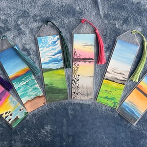 Watercolor Bookmarks, Landscape Bookmarks, Seascape Bookmarks, Hand Painted Bookmarks, Handmade Bookmarks