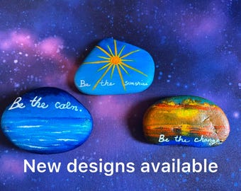 Positive Affirmation Rocks, Be Positivity Rocks, Painted Affirmation Rocks, Paperweight Rocks, Painted Nature Rocks