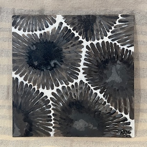 Petoskey Stone Painting, Stone Painting, Fossil Rock Painting, Acrylic Painting