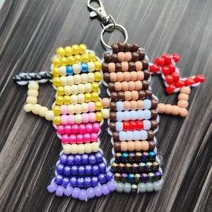 Customized Beaded Character | Beaded Person | Beaded Animal | Personalized Pony Bead | Beaded Keychain | 90s Nostalgia | Custom Gift