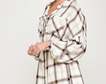 Plaid Shirt Dress - Etsy