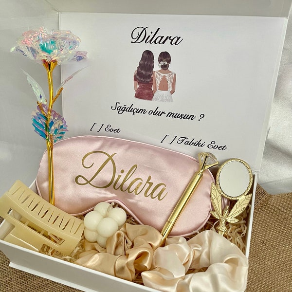 Brautjungfer, Trauzeugin Geschenkbox, Personalisiert, Will you be my