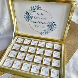 Personalized chocolate box, communion, guest gift