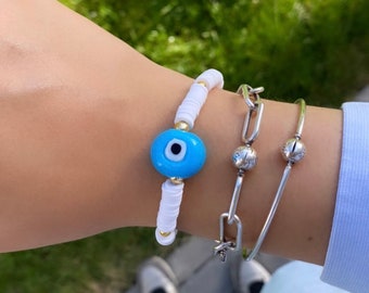 Fimo Armband mit Evil Eye, Armband, Schmuck