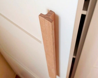 Oversized T-Shaped Oak Drawer Pull, Wooden Wardrobe Handle