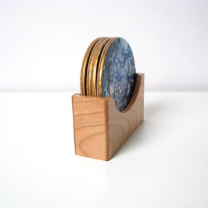 Upright Wooden Coaster Holder, Fits 4 Round Coasters image 2