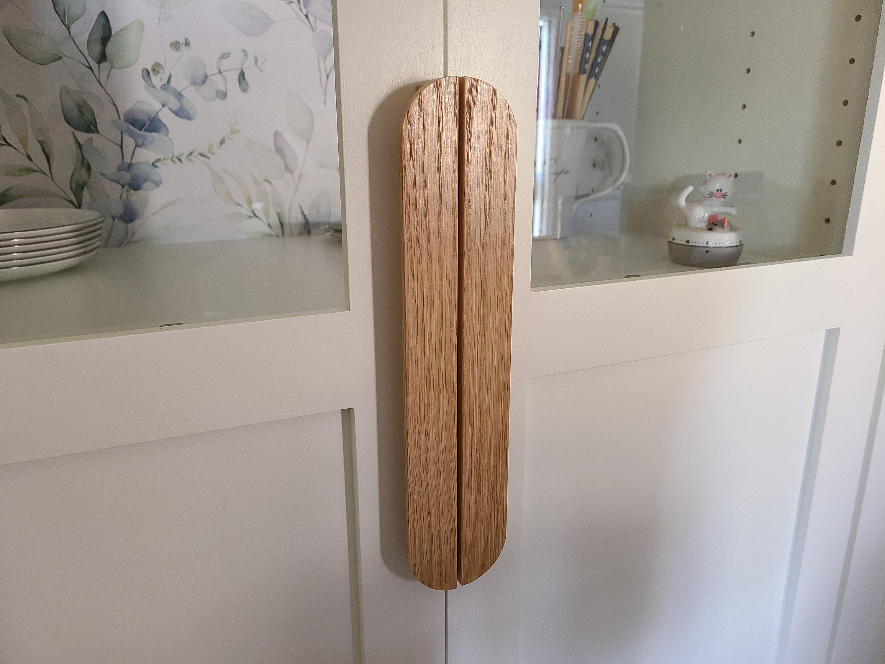 Rounded Oak Drawer Pull Pantry Door Handles Etsy