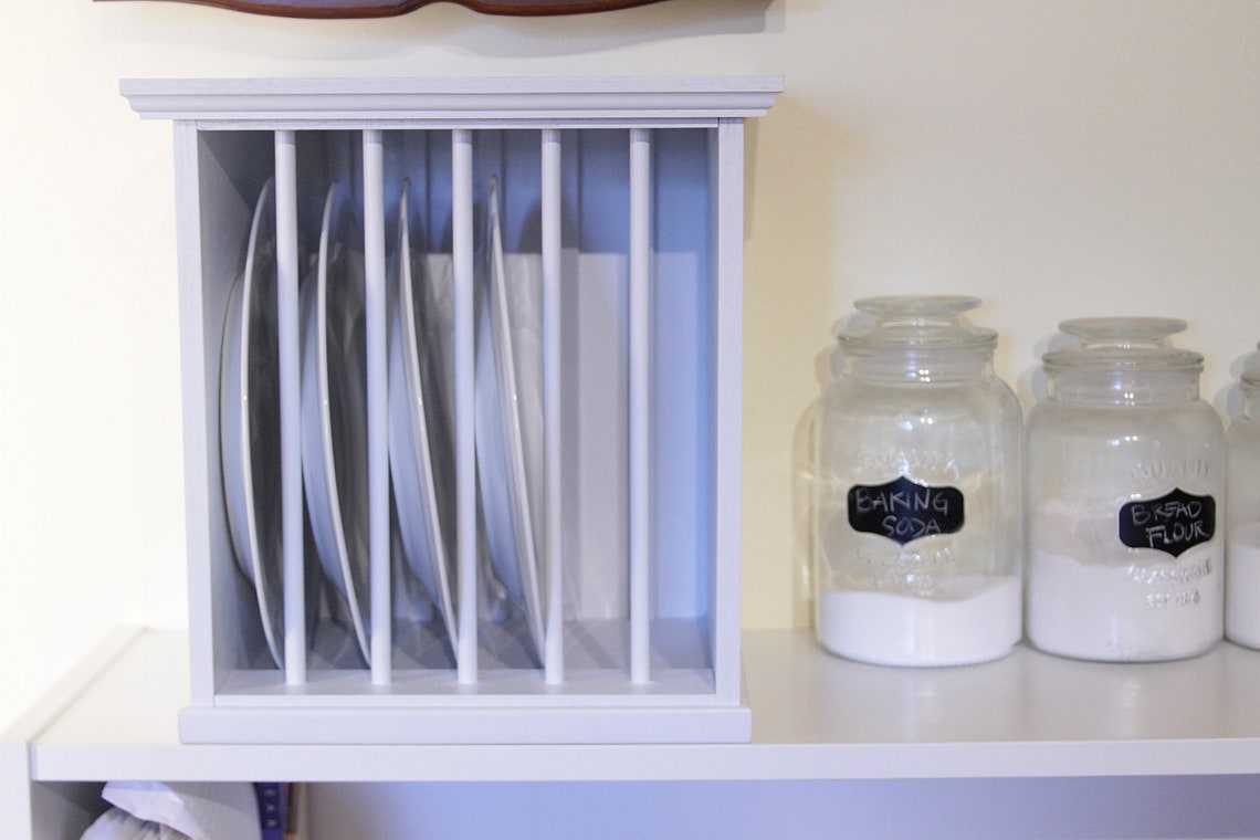 Estante de placa de madera cuadrada se adapta a 6 placas | Etsy