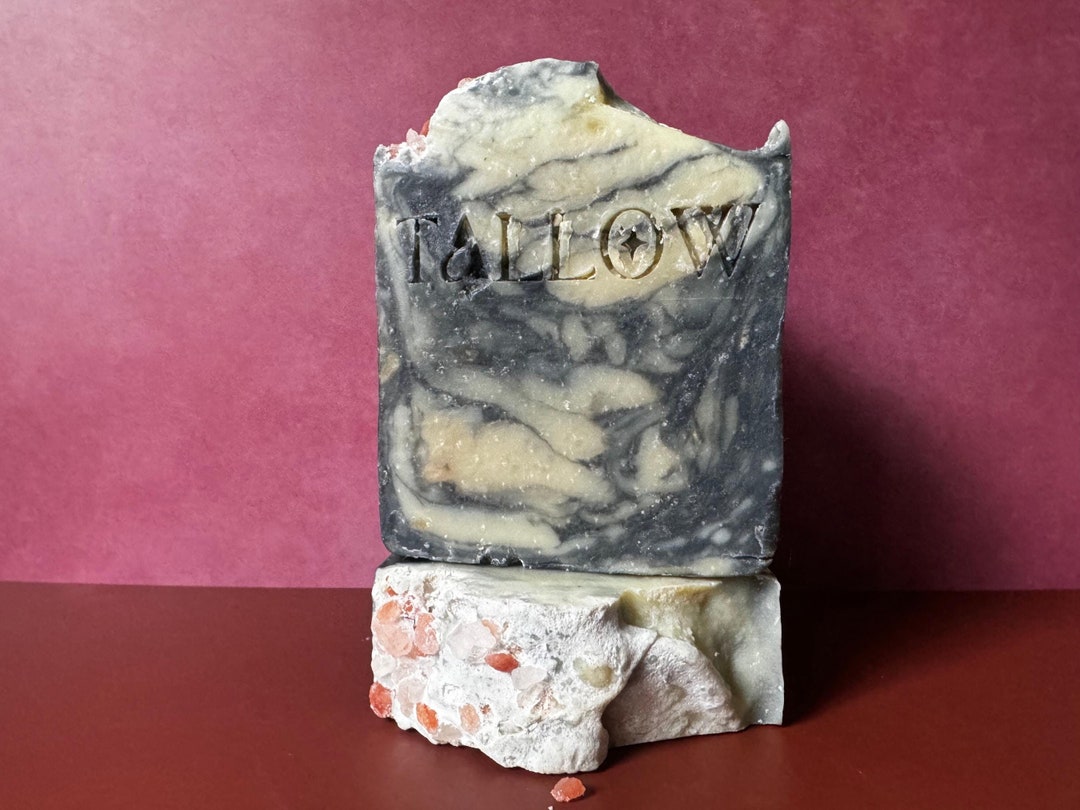 Handmade Tallow Soap Bar: Aloe Vera, Peppermint & Himalayan Sea Salt - Etsy