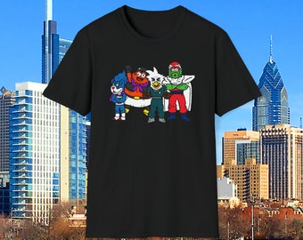 Philly Mascots + Z Fighters | Flyers Gritty, Phillies Phanatic, Eagles Swoop, 76ers Franklin | Philadelphia Sport-Shirt