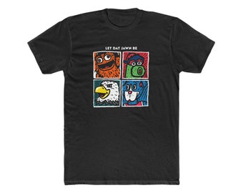 Philly Mascots + Let It Be | Flyers Gritty, Phillies Phanatic, Eagles Swoop, 76ers Franklin | Philadelphia Sports Shirt