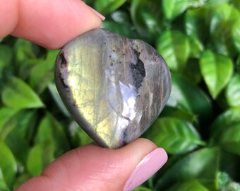 Purple Labradorite Heart Carving