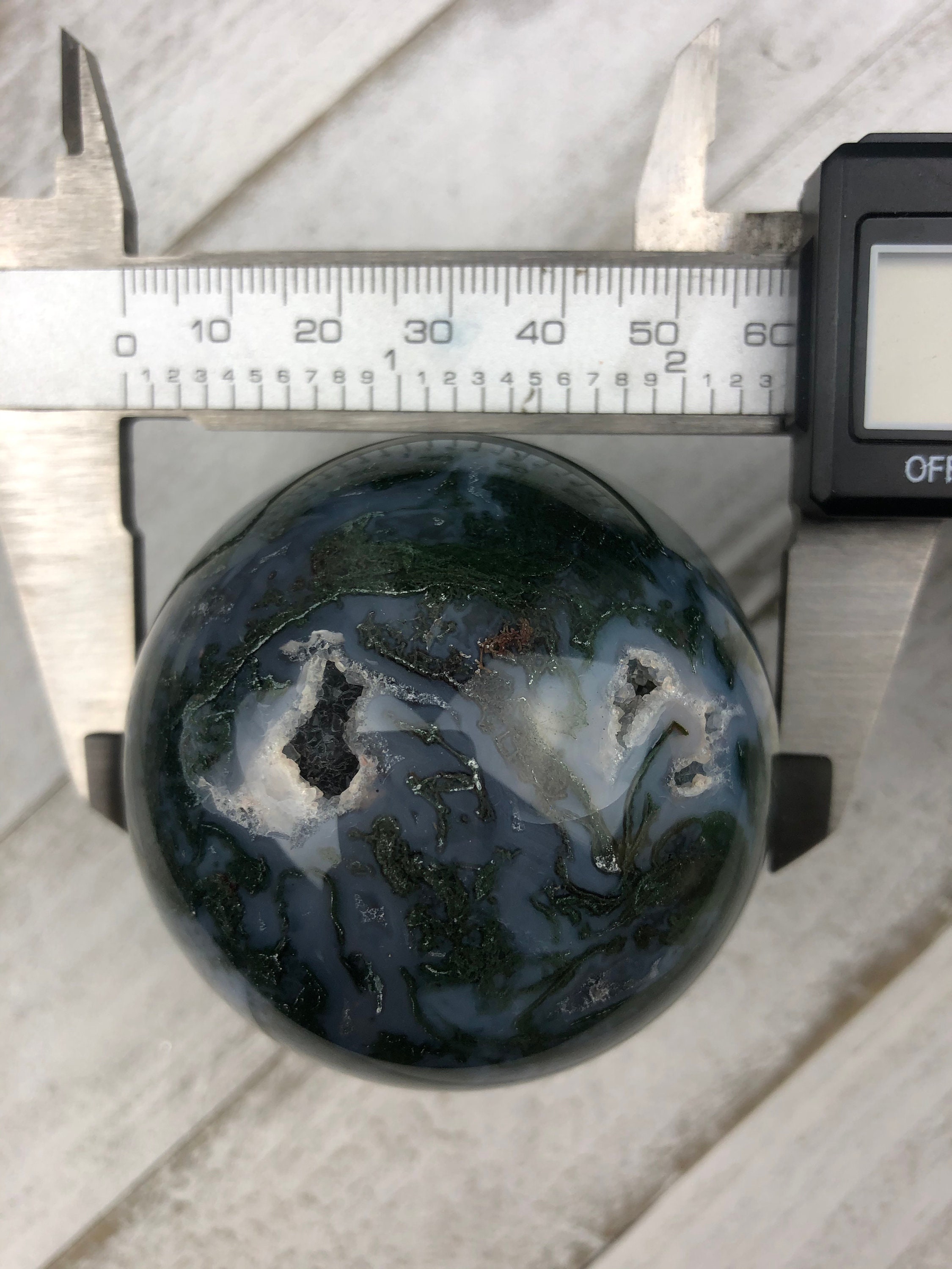 Gorgeous Blue Moss Agate Sphere | Etsy