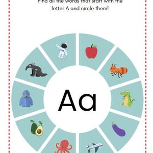 A is for Apple Preschool Learning Pack - Etsy