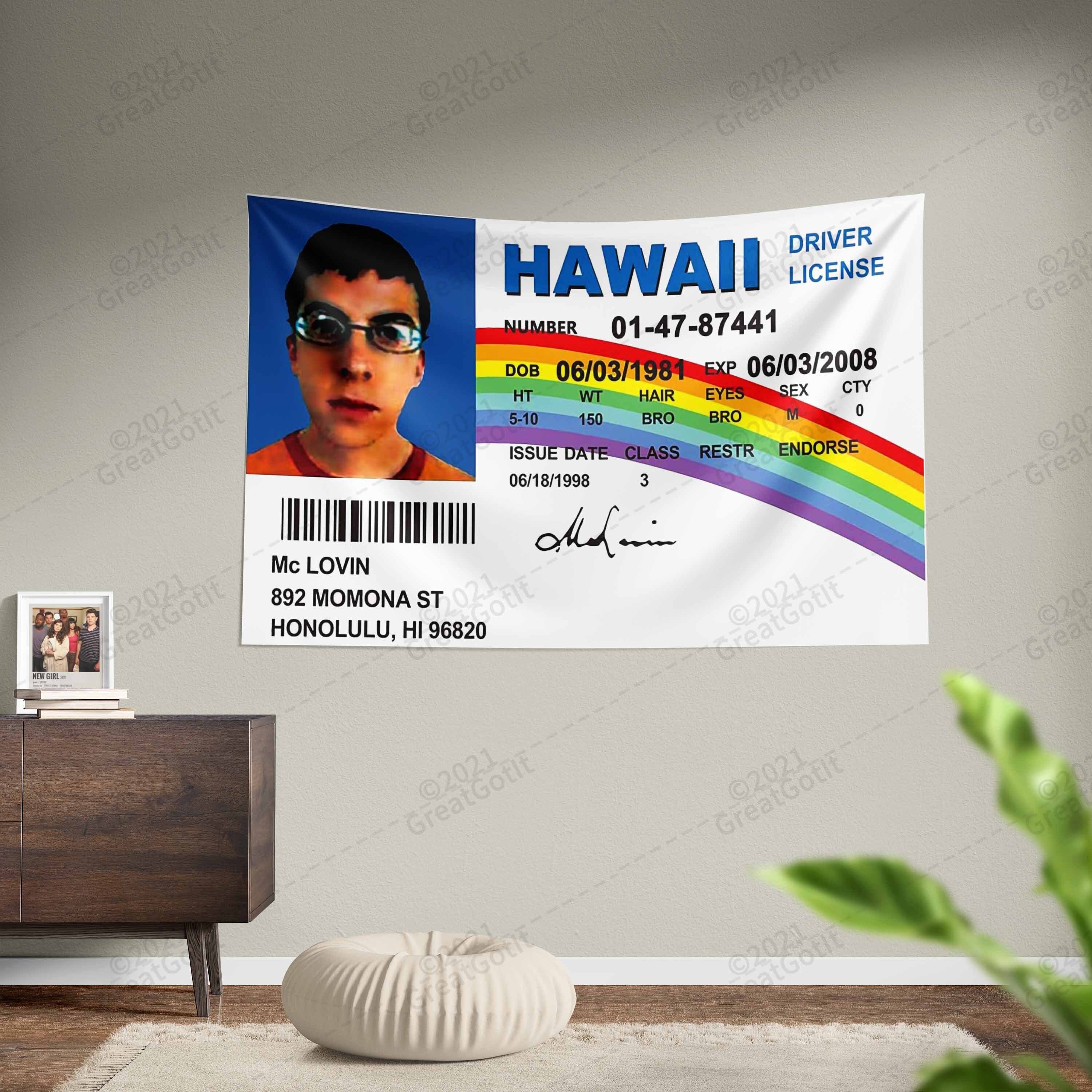 Mclovin Fake Id Tapestry