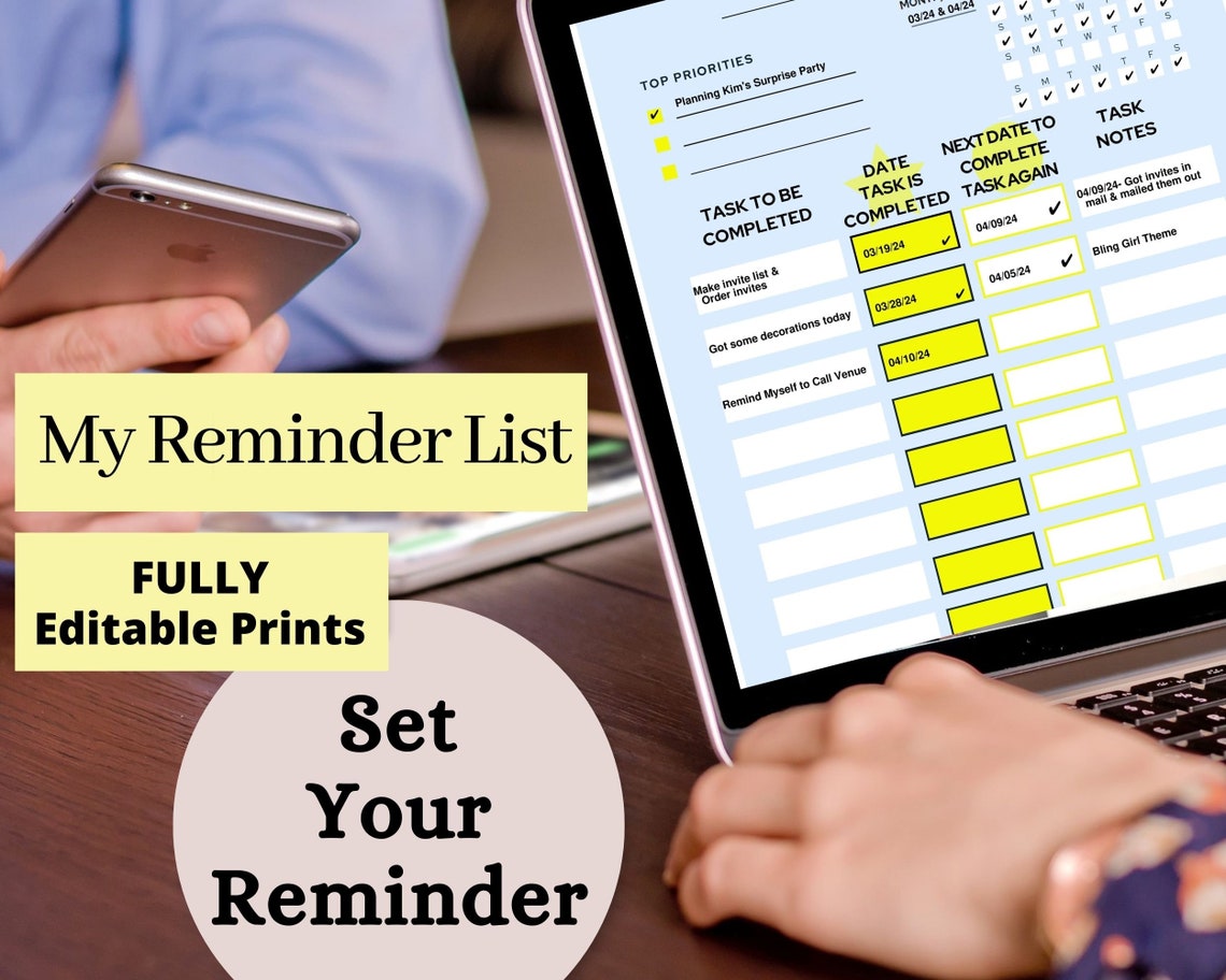 Fully Editable Reminder Checklist Hair Appointment Reminder Etsy
