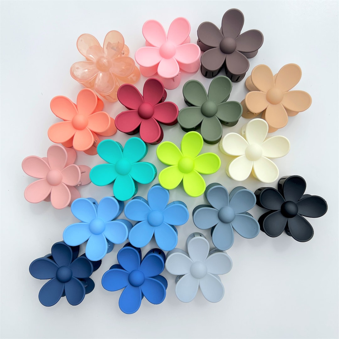 Hair Claw, Daisy Hair Claw, Floral Hair Clips, Colored Hair Clip
