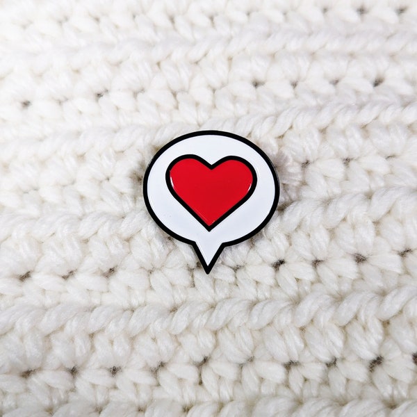 Stardew heart emote soft enamel pin // Anniversary Gift // Stardew Valley inspired love speech bubble pin