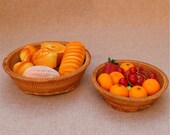 Hand woven straw basket natural round rattan basket house decor housewarming gift for friend
